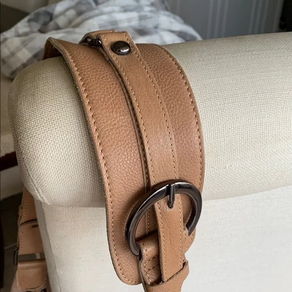 Free People Tan Studded Leather Shoulder Bag - Picture 6 of 17